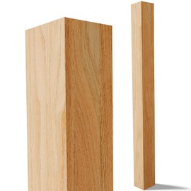 CroBlissful 1 Pcs 3.25 x 3.25 x 54 Inch Stair Post Modern Solid Red Oak Wood Blank Square Newel Post for Stairs Remodeling