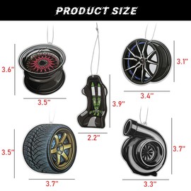 Ohleats 5 PCS Car Air Freshener Hanging, Funny Auto Air Freshener Incense Chips, Hanging Air Freshener Fragrance Scented Cards Rearview Mirror Pendant for Vehicles, Car Accessories, Black