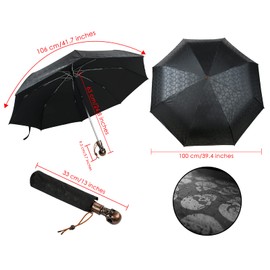 ds. distinctive style UV Umbrella Skull Parasol Folding Umbrella Automatic Open and Close Parasol for Walking with Black Anti-UV Rubber Layer, Black