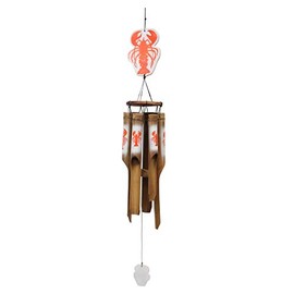 Beachcombers 43.3" Bamboo Lobster Top Wind Chime Coastal Decor Decoration Multi