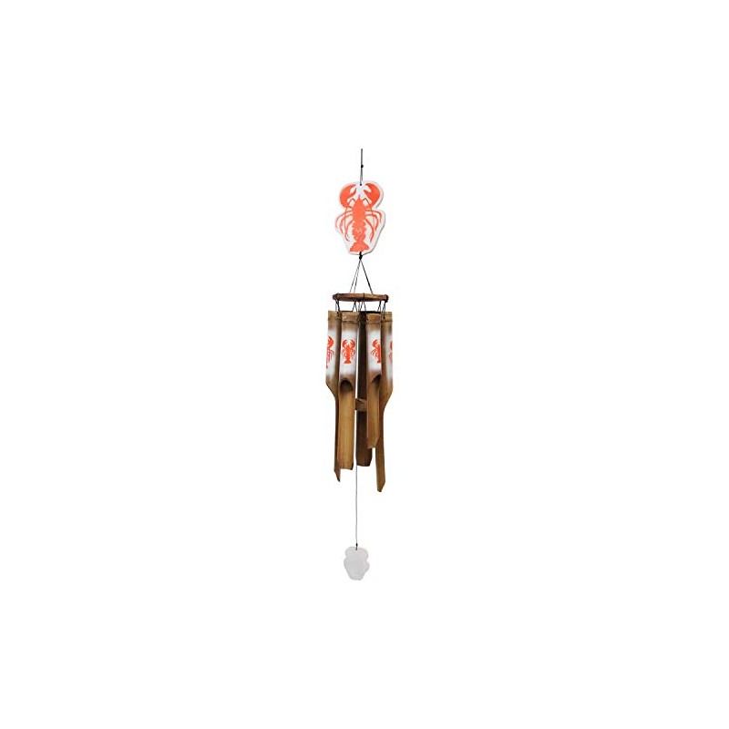 Beachcombers 43.3" Bamboo Lobster Top Wind Chime Coastal Decor Decoration