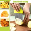YUNYU Stainless Steel Crinkle Chip Cutter - Potato Chipper &