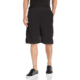 WT02 Men's Athletic Active Mesh Shorts, Inseam 9", Lightweight Breathable, Black/Black, 5X