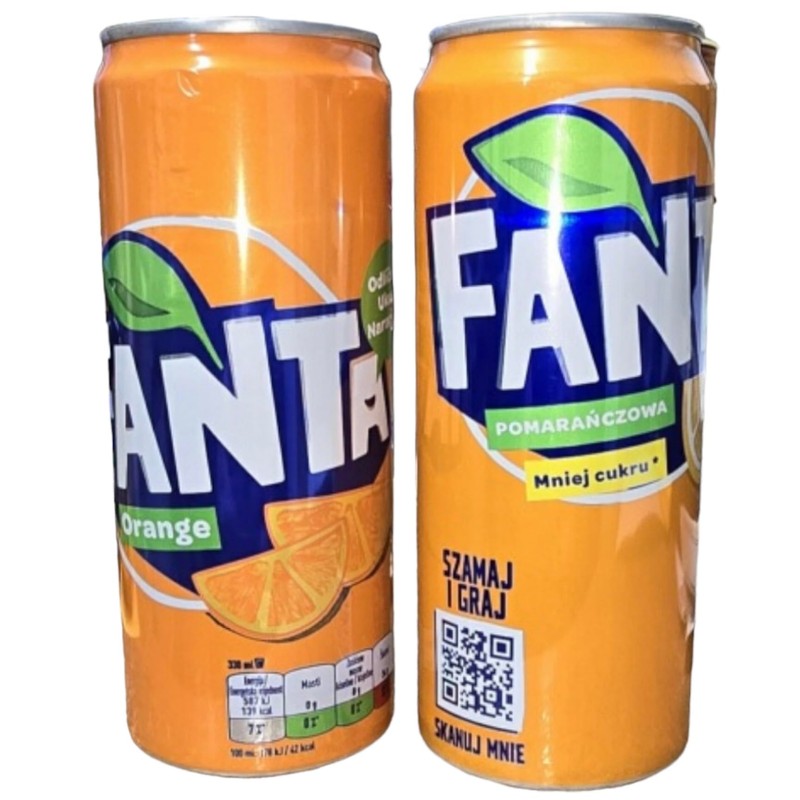 Original European FANTA Orange Flavor Soda Soft Drink- 6pack 330ml/each