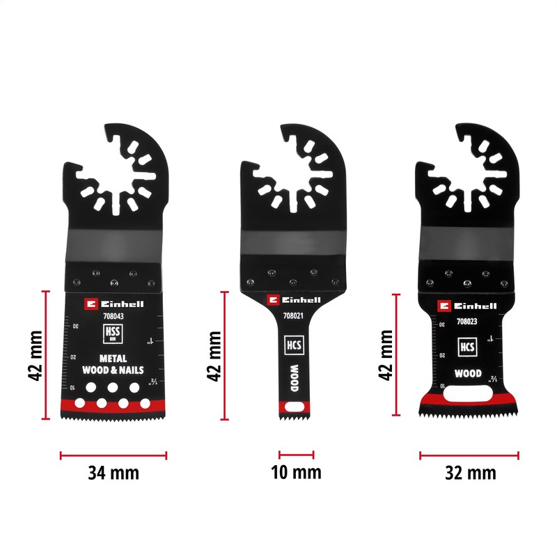 Original Einhell Multitool Set 3 Pieces (Plunge Saw Blades, HCS,
