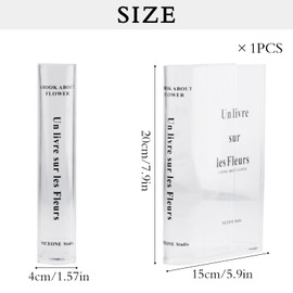 Book Vase, Book Vase, Clear Acrylic Book Vase, Tulip Vase, Book Vase, Transparent Book-shaped Vase for Flowers, Book Shape Book Flower Vase for Bedroom, Table Decoration, Living Room, Office