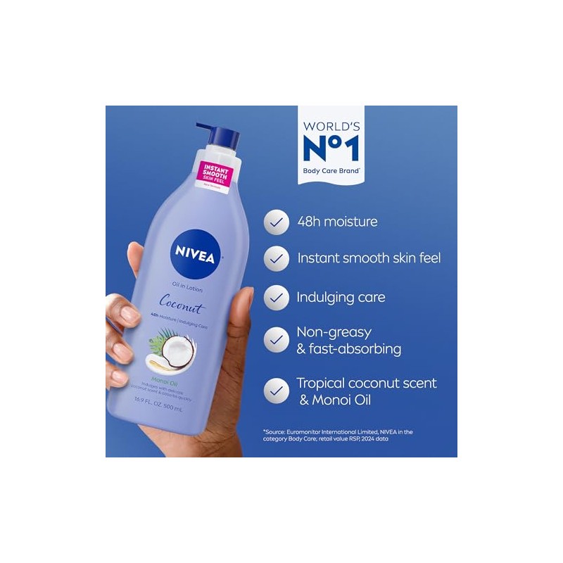 Nivea Lotion Coconut & Monoi Oil Infused 16.9 Ounce (500ml)