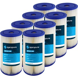 SpiroPure SP-EC1-BB 10x4.5 1 Micron Pleated Cellulose Sediment Water Filter Cartridge ECP1-BB 255489-43 (Case of 8)