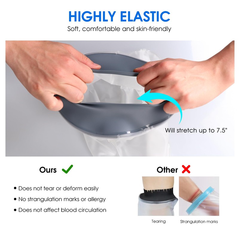 Waterproof Cast Cover for Shower Ankle Wound Protector Bath Adult