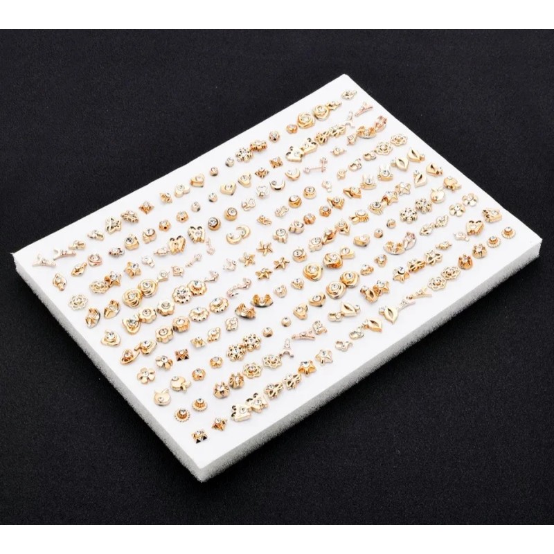 Aretes Mayoreo 50 Pares Aretes Pendientes Dama Dorado