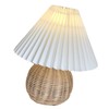 Mingzhe Rattan Pleated Table Lamp - Vintage Aesthetic - Brown