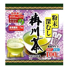Nomura Tea Garden Powder Deep Mushikakegawa Tea Sticks, 1.8 oz (50 g) (100 Pieces)