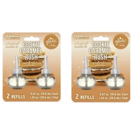 Glade Plugins Scented Oil Refills CARAMEL COOKIE RUSH- (4) Air Freshener LIMITED