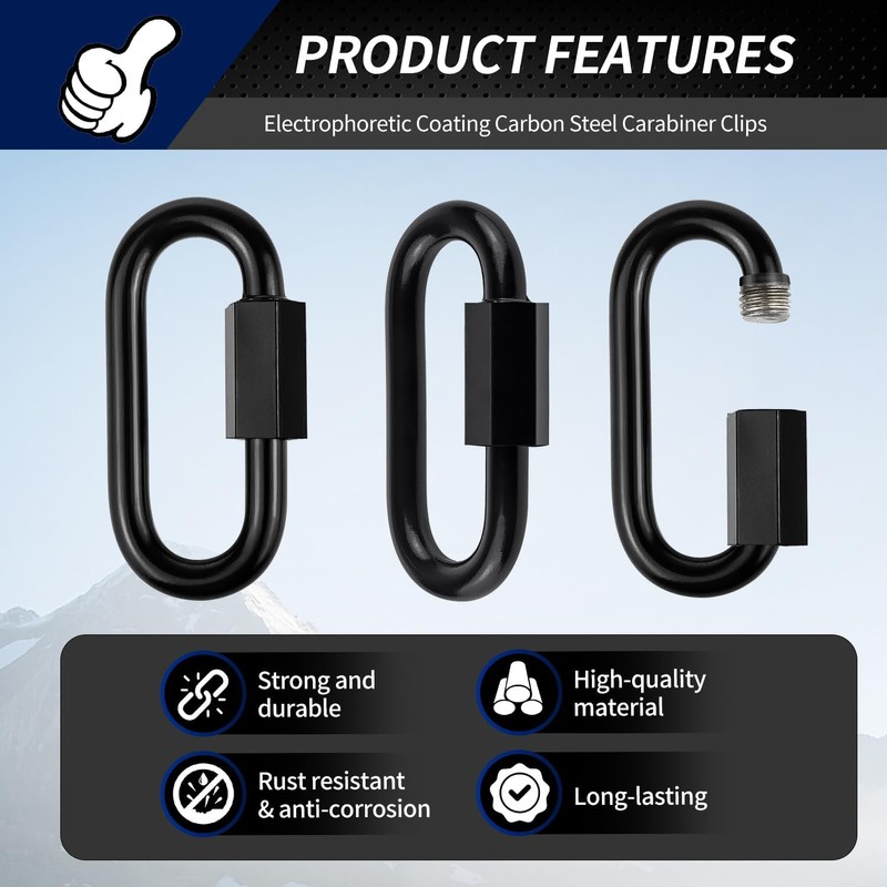 3.5" Chain Quick Links, 1 Pcs 3/8" Marine Grade Screw