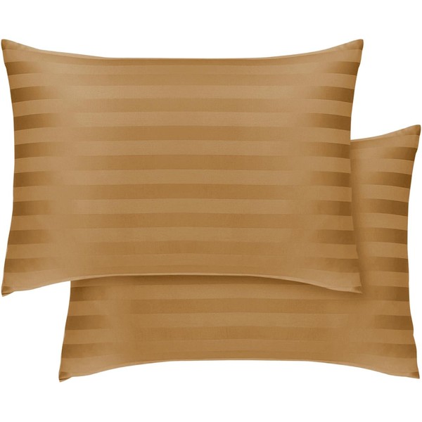 Hafaa Pillow cases 2 Pack - Ochre Stripe Pillow Cases