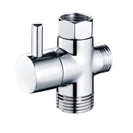 Shower Diverter Valve Replacement, 3 Way T-Adapter Shut-Off Valve for Shower Head Arm Diverter, G3/4 Female Inlet x G1/2 & G3/4 Outlet