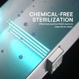 TURBRO AC 120V 72W HVAC UV Light Kit Air Purifier, Comes with Two 4-Pin 2G11 Base Lamps, an Installation Template, and a Ballast, for Cleaning Air and Ducted AC Systems, 15.2 in Long Lamps, UV72P