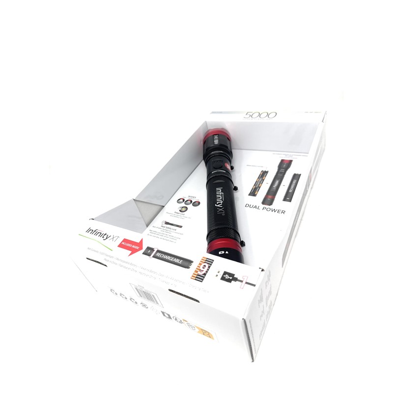 Infinity X1 Dual Power Rechargeable Flashlight 5000 Lumens
