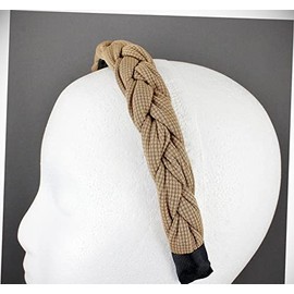 Perfect Hairstyle with Our Hair Accessories - Lt Brown Braided Headband Soft Fabric Covered Band Grip Teeth Braid 1" Wide Fashionable Hair Accessory Hair Jewelry Accessories for Lady Women