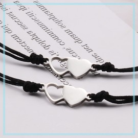 YELUWA 2Pcs Sisters Bracelet Best Friend Friendship BFF Bestie Heart Matching Long Distance Bracelets Set Jewelry Sister Gift from Sister Birthday Relationship Gift for Teen Girl Women Mother Daughter