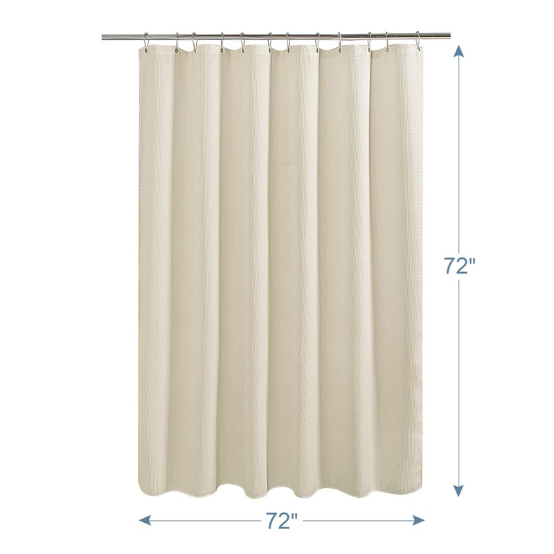 AmazerBath Waffle Shower Curtain, Heavy Duty Fabric Shower Curtain with