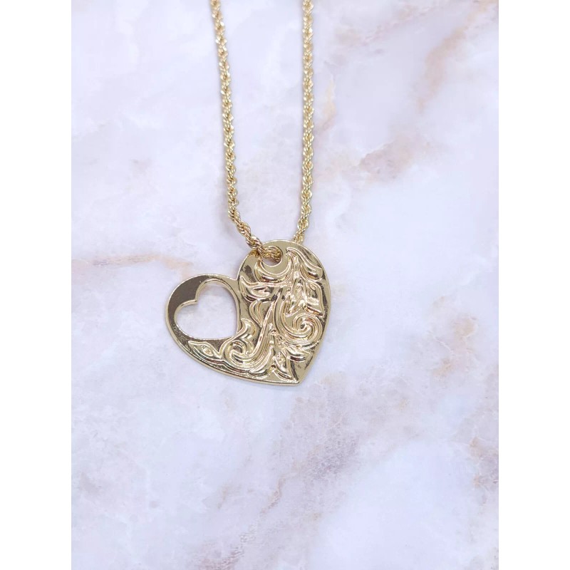 Hawaiian Scroll Open Heart Necklace