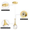 CHYING Gold Pendant Light Crystal LED Pendant Lighting Jellyfish Teardrop
