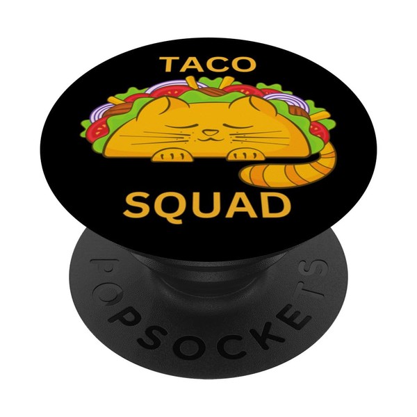 Funny Taco Squad Cat PopSockets Swappable PopGrip