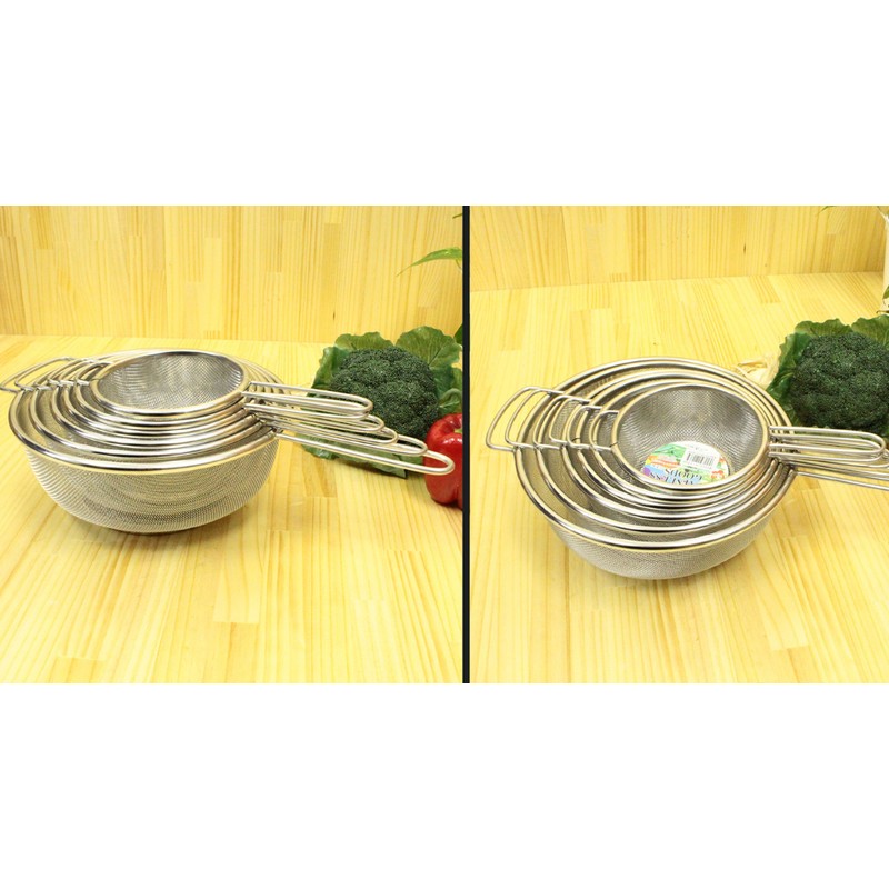 Strainer with Bottom 18-8 Stainless Steel, One Hand, 6.7 inches
