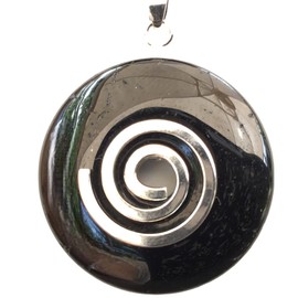 Steinfixx® - Premium Tourmaline Doughnut A+ Quality Optional Necklace with Silver or Gold Pendant and 80 cm Leather Cord | Healing Stone | Gemstone | Chakra Stone, Crystal Gemstone Crystal gemstone