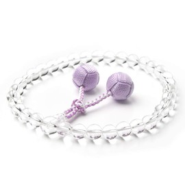 EsuonHappiness Natural Material Women's 0.3 inch (8 mm) Santenbo Rosary Bag Included, Can be Used in All Sect Colors, Choose from Colors, Memorial Services, Funerals, Book Crystal