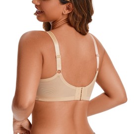 Alessandra B Mastectomy Bra basado en tamaños de copa, correas ajustables y cierre de gancho y ojo en la espalda, Color piel (nude), 40B