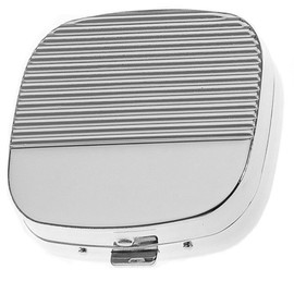 SILBERKANNE Pill Box 3 Compartments 6.5 x 5 x 1.5 cm Silver-Plated Sturdy Product in Premium Workmanship