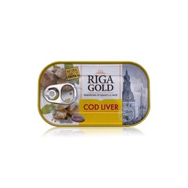Riga Gold Cod Liver in Own Oil 4.27oz/ 121g From Iceland (Pack 12)