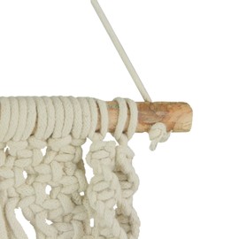 Things2Die4 Boho Style Hand Tied Macrame Wall Hanging with Wooden Shelf