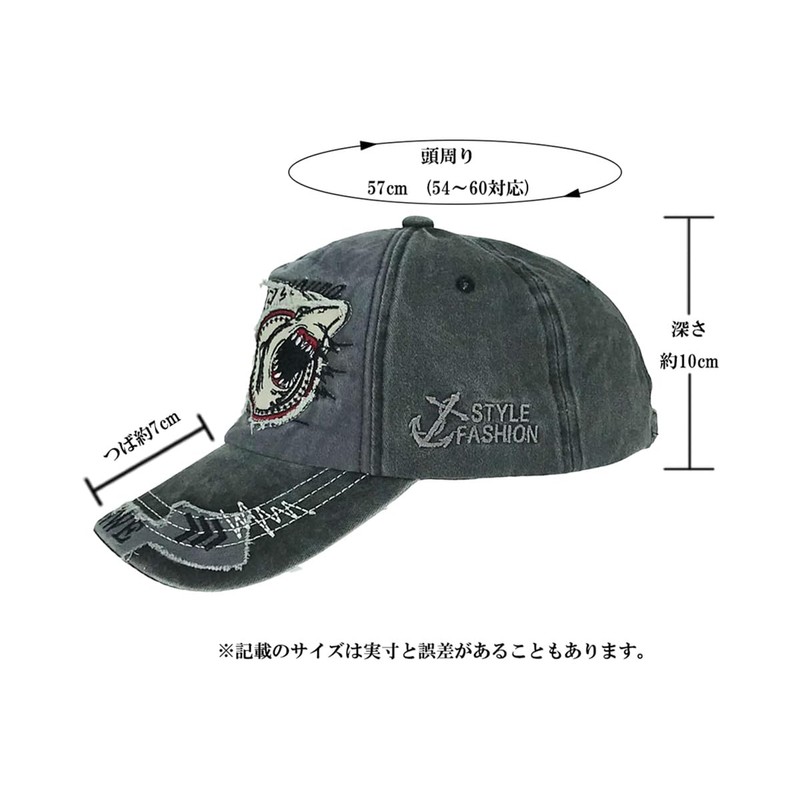 Laquest Damaged American Casual Cap, Baseball Cap, Biker Cap, Men's,