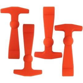 GRABOTE Updated 4-Pac Cooler Accessories Replacement Lid Latches for Yeti and RTIC - Orange Rubber, Cooler Latches Replacement for Yeti RTIC, and More - Hard Handle Grips, 20 Inches