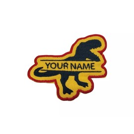 EmbroideryByZevotek Dinosaur T Rex Custom Embroidered Name Patch Iron On Sew on Patch
