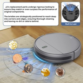 JJ Neumann Replacement Parts for MAMNV BR150/BR151, for ZCWA BR150/BR151, for MANVINS G20, for ONSON BR150/BR151, for GTTVO BR150/BR151 Robot Vacuum Cleaner 8 Filters + 10 Side Brushes Accessories