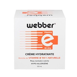 WEBBER Crema Hidratante, Humectante Facial, con Vitamina E para ayudar a la apariencia de Cicatrices, Quemaduras, Arrugas y Piel Seca (Frasco - 120 ml)