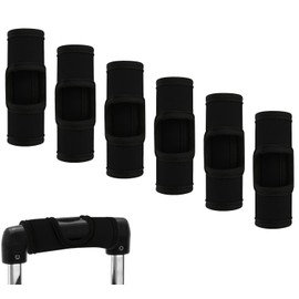 AMMKRO 6 Pack Luggage Handle Wrap, Luggage Handle Wraps for Suitcase, Bright Color Luggage Tags, Suitcase Tags identifiers for Travel Accessories (6 Black)