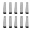 10pcs Fish Bone Tweezers Stainless Steel Flat Tip Hair Tweezers
