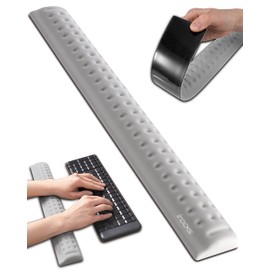 i-Rocks Memory Foam Keyboard Wrist Rest - Pain-Reducing Wrist Rest for Computer Keyboard - Non-Slip Rubber Base Wrist Rest - Cooling Keyboard Pad for Long Hours of Work, Studying, Gaming