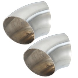 X AUTOHAUX 2pcs 45 Degree Stainless Steel Bend Exhaust Elbow Pipe OD 2.5"
