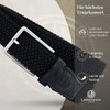 LINDENMANN Men's Stretch Belt Textile Braided Belt for Golf Black,