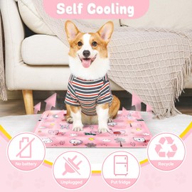 ITJMRJP Cooling Mat for Dogs, Cats, Pack of 2, Cooling Mat for Dogs, 40 x 50 cm, Dog Cooling Mat, Self-Cooling, Washable Dog Cooling Blanket for Dogs, Small and Cats, Dog Cooling Mat (F)