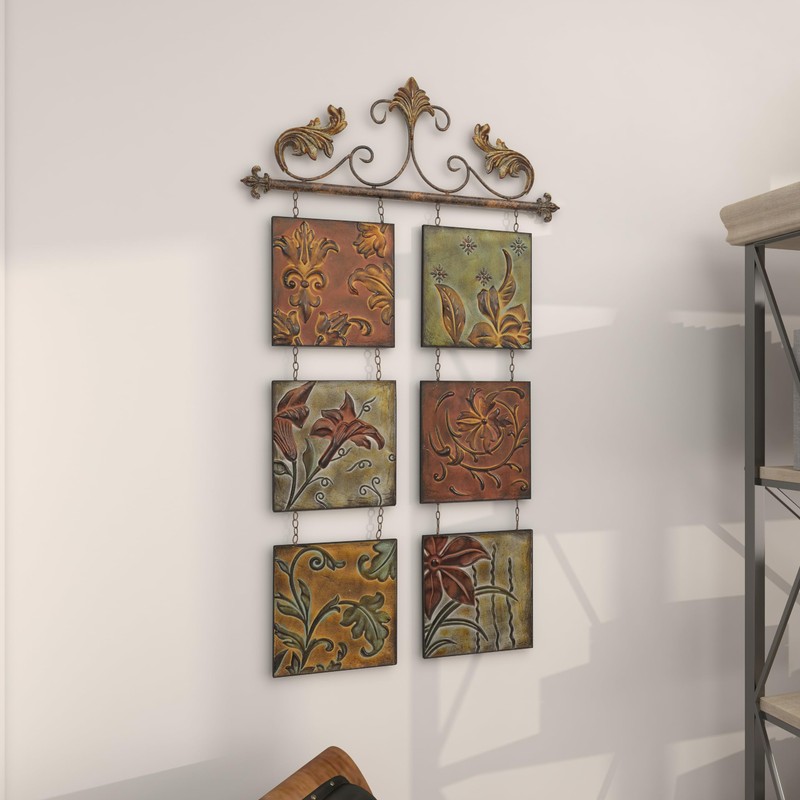 Deco 79 Metal Floral Home Wall Decor Embossed Wall Sculpture