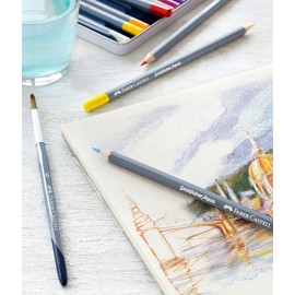 Faber-Castell Creative Studio Goldfaber Aqua Watercolour Pencil, (154), Light Colbalt Turquoise, Single Pencil, For Art, Craft, Drawing, Sketching, Home, School, University, Colouring