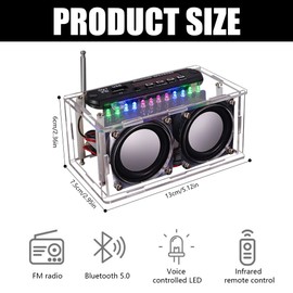 Vmxlso DIY FM Radio Electronics Kit, Soldering Practice Kits, DIY Bluetooth Speaker with LED, Remote Control, Soldering Project Kits, Electronic Project Kits for Adults, Build Your Own Radio