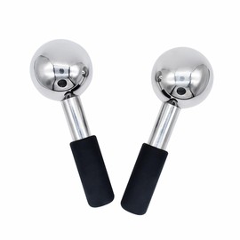 Stainless Steel Ice Globes for Facials, Cold Therapy Facial Roller for Face and Eyes, Facial Cold Roller Massager Skincare Tool
